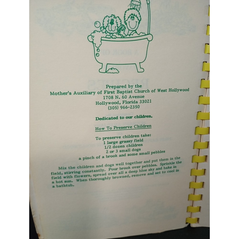 First Baptist Church Of West Hollywood Mother's Auxiliary Cookbook Hollywood, FL - Picture 3 of 11